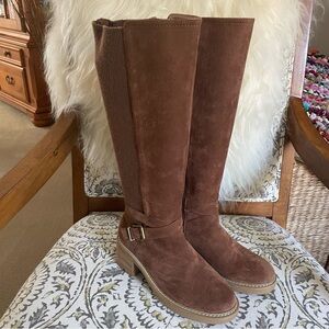 Corkys tall shafted brown suede/sweater  boots women’s size 7